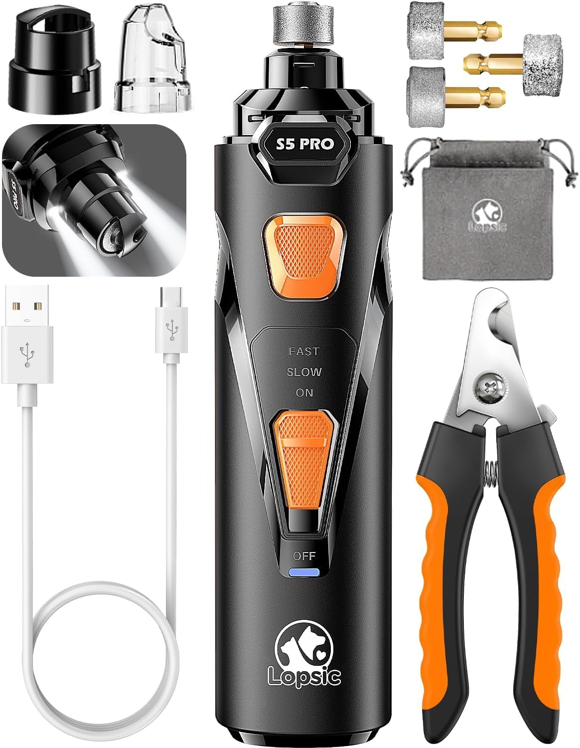 Whisper-Quiet Dog Nail Grinder Kit